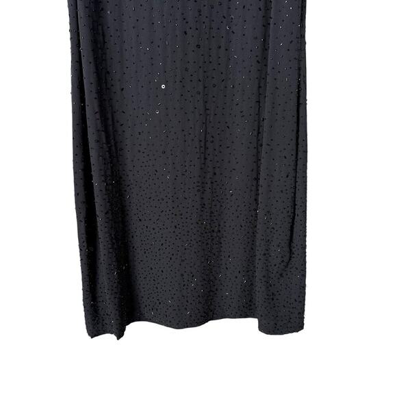 NWT The Works Saks Fifth Avenue Silk Beaded Sequin Cocktail Dress in Black, Sz 8 - Picture 5 of 9